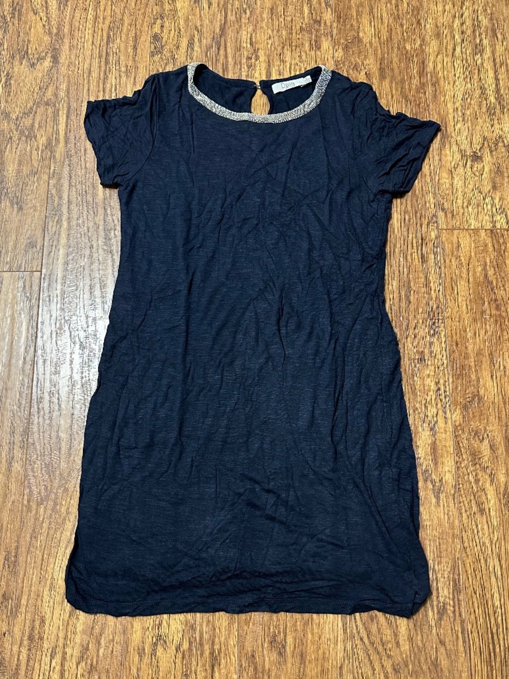 Dalia Women's Mini Dress Navy w/ Silver Neckline Size XS